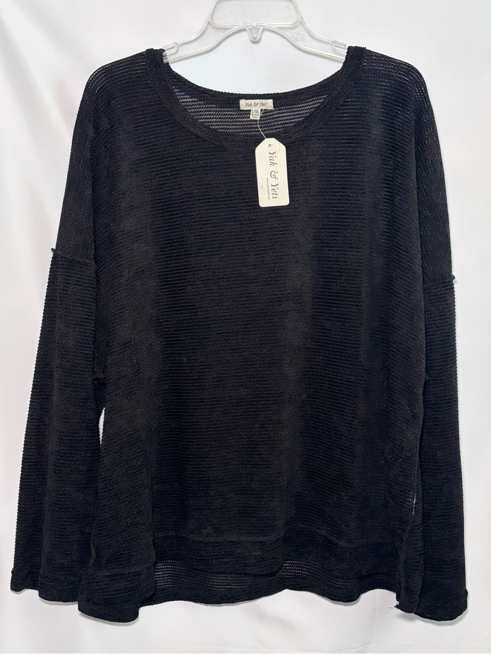 Yak & Yeti Black Lightweight Knit Oversized Pullover